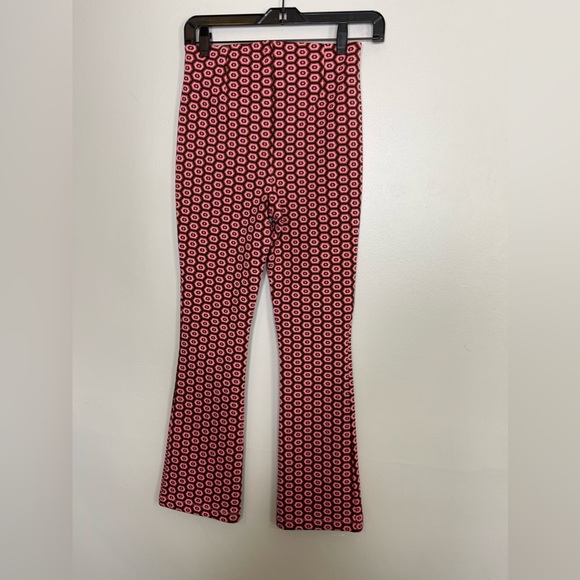 Zara New Geometric Retro Jacquard Knit Fit & Flare Legging Sz XS Trendy Fall - Picture 3 of 6